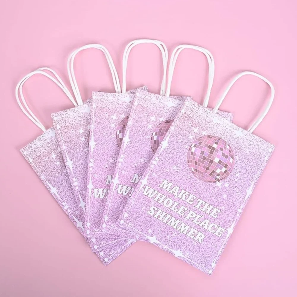 NWT 12pc Swiftie Bejeweled Pink Glitter Party Gift Bags‎